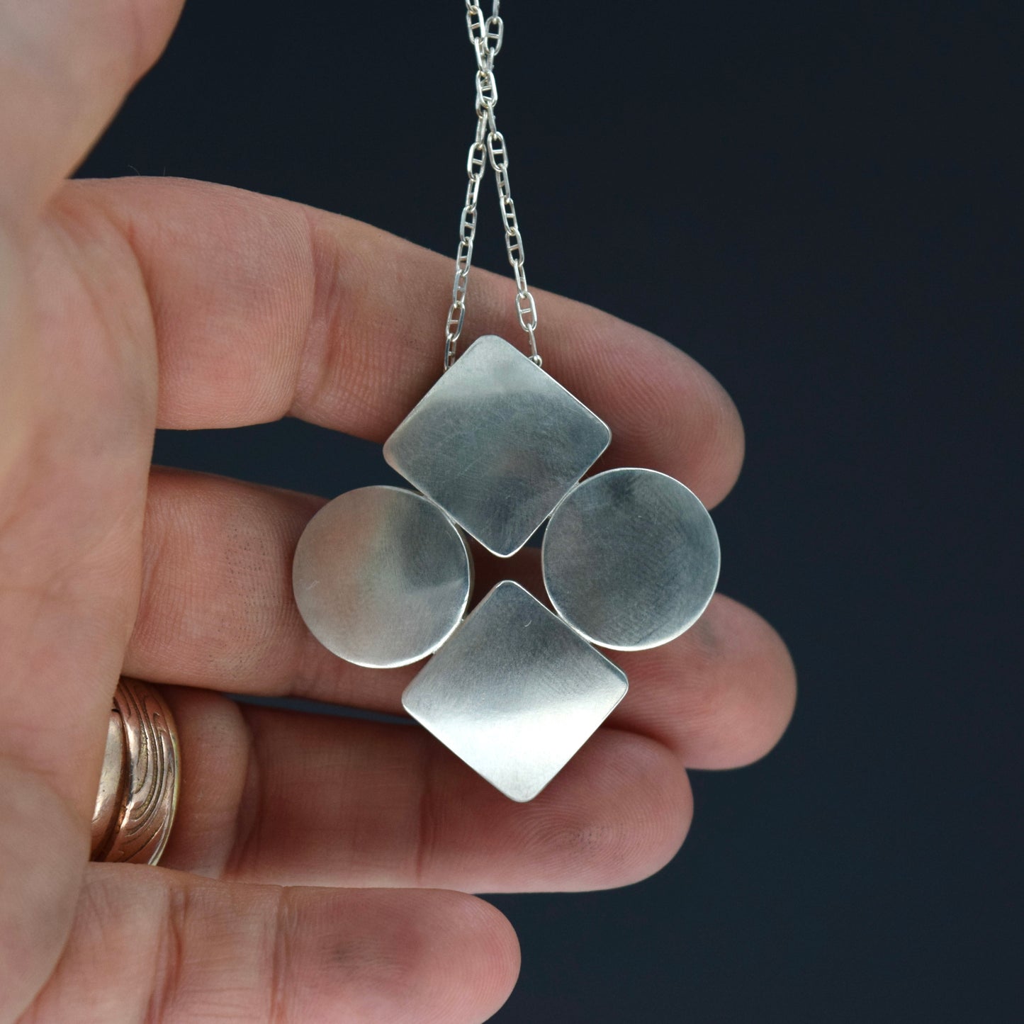 Valence Circle/Diamond 2 sided Pendant