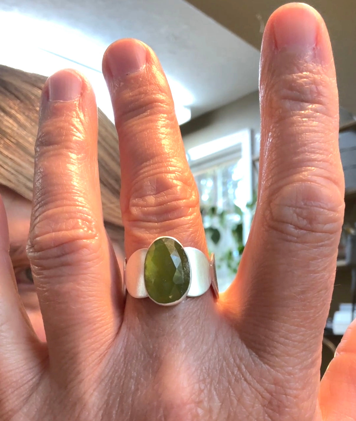 Valence Circle Ring with large Vesuvianite