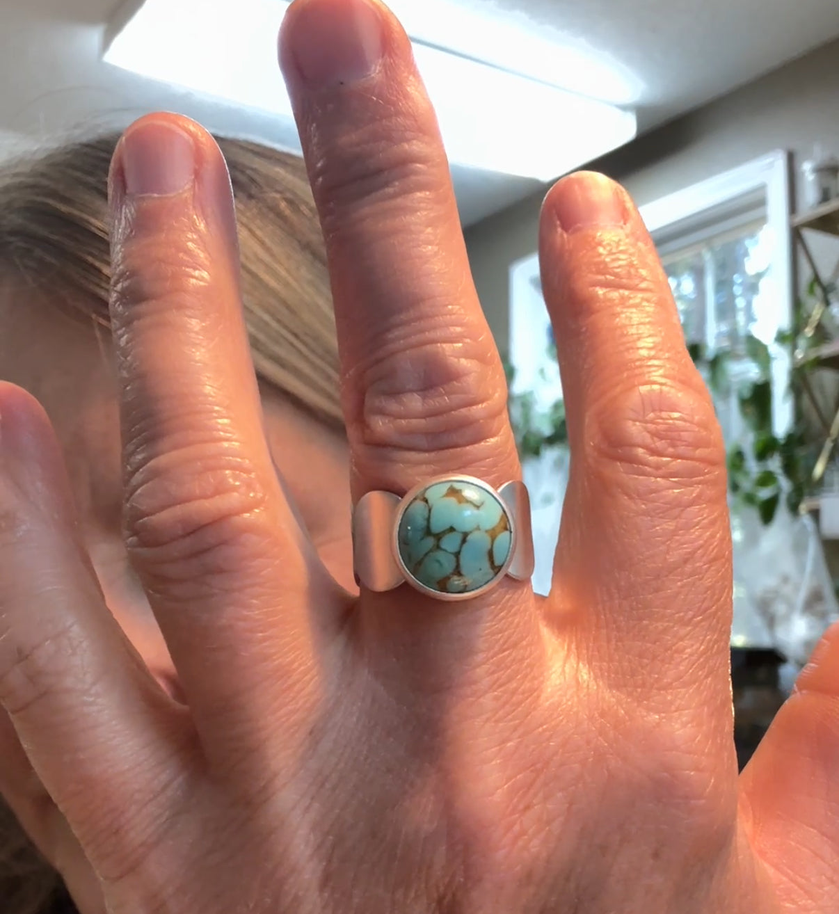 Valence Circle Ring with Chrysocolla