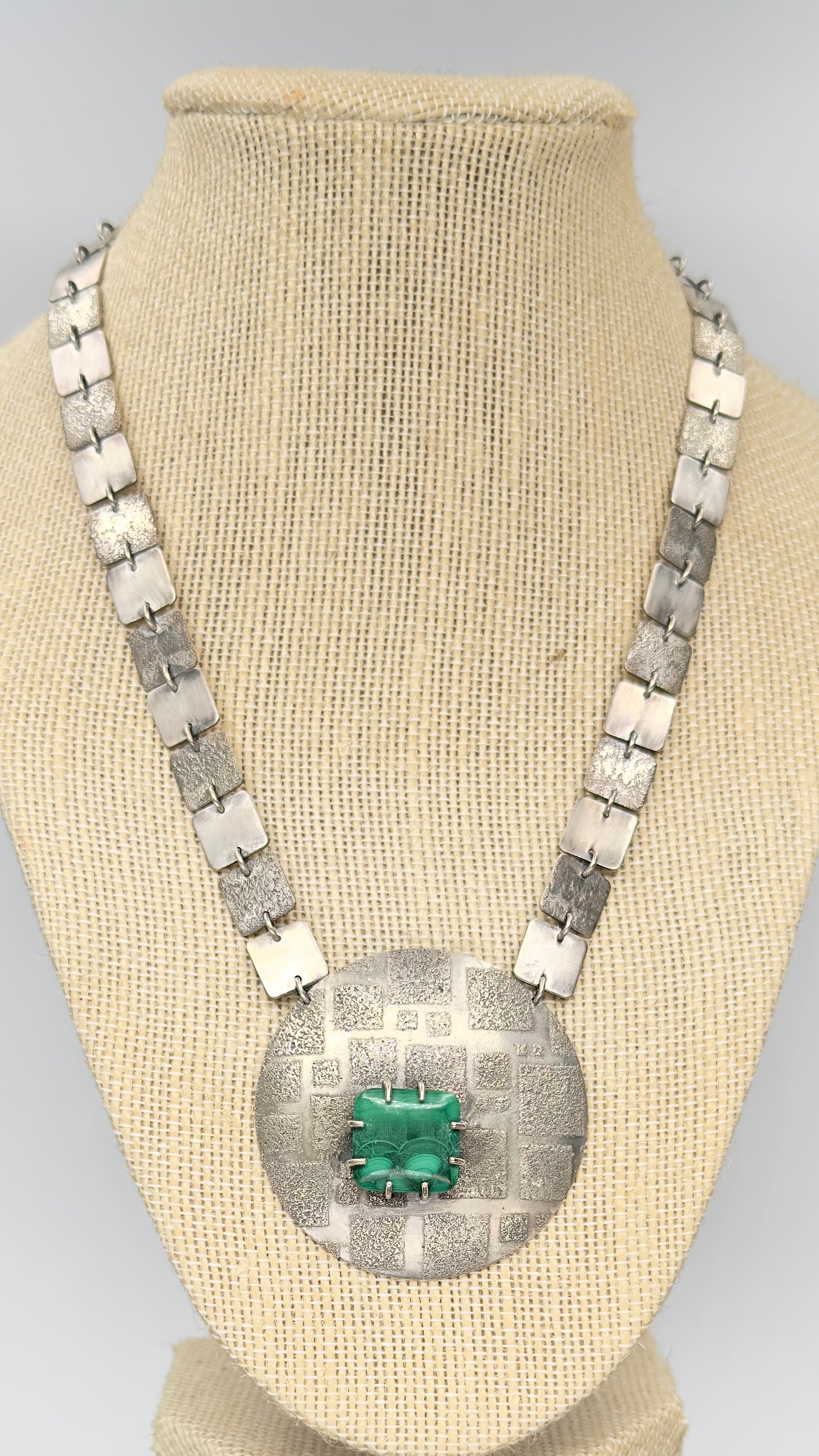 Deco dust Malachite and Square design chain