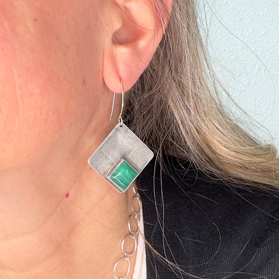 Malachite Squares Earrings