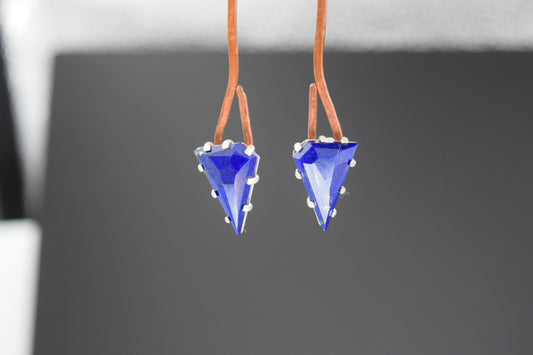 Angles in Lapis post earrings