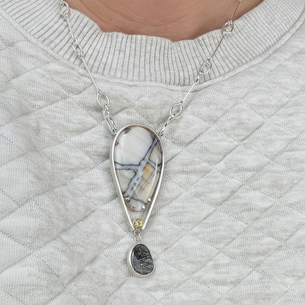 Black, White and Neutral Necklace