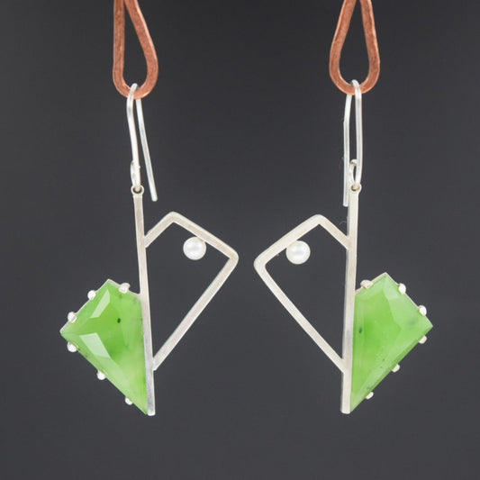 Verdant abstract leaf earrings