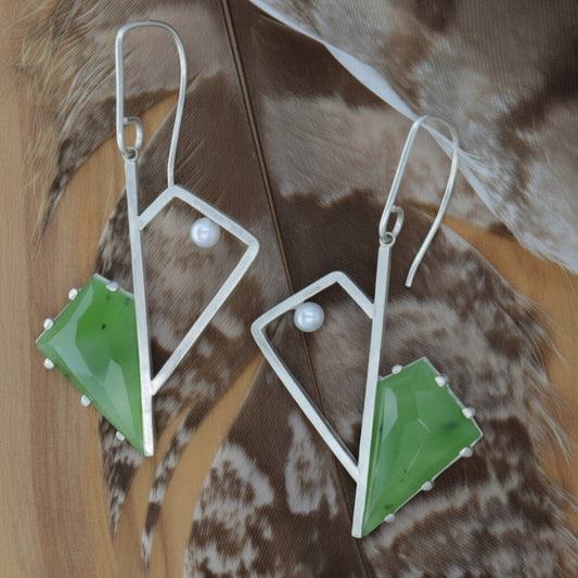 Verdant abstract leaf earrings