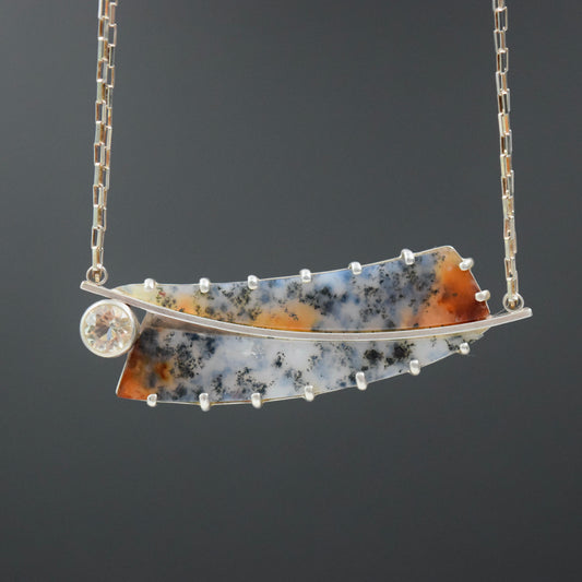 Timor Agate and Sunstone Necklace
