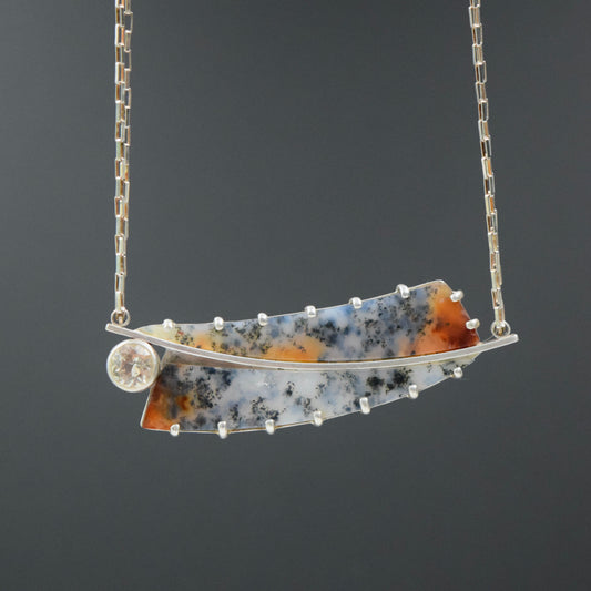 Timor Agate and Sunstone Necklace