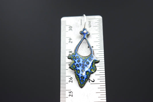 Blue/Green Enamel Earrings