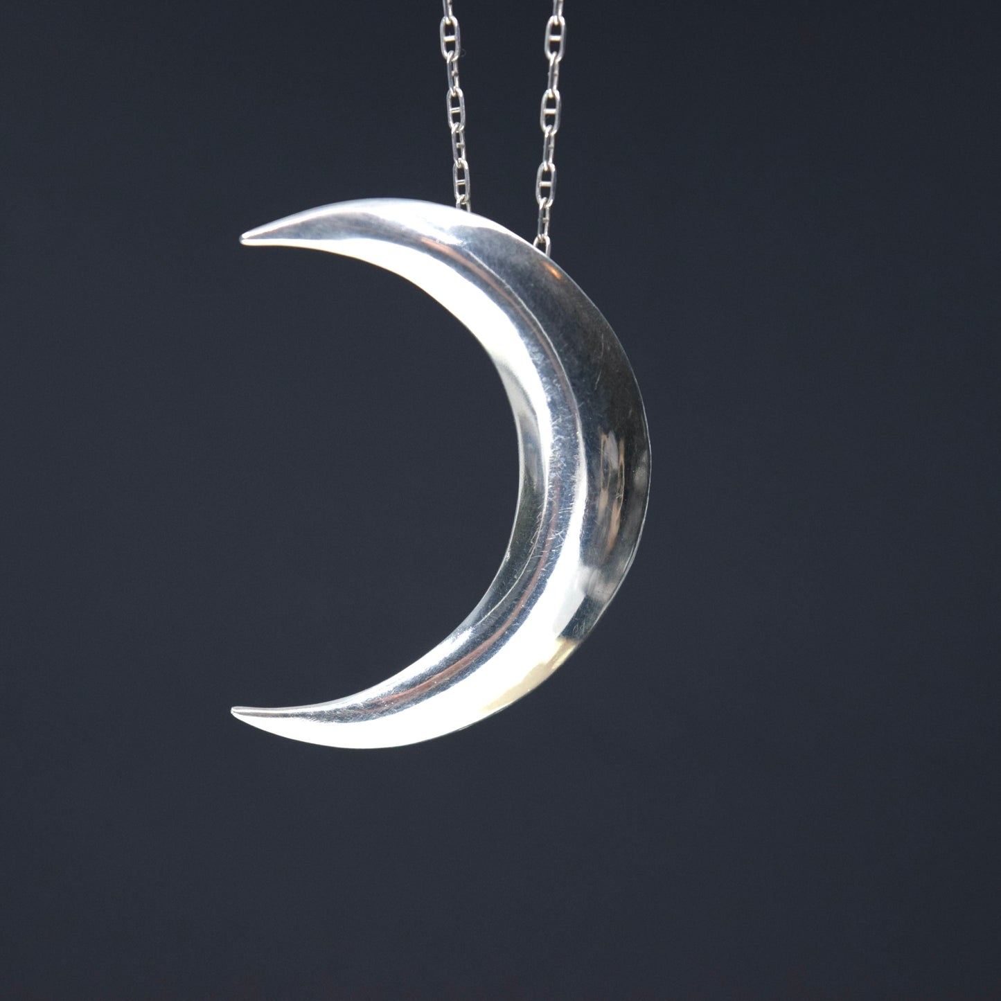 Crescent Moon Hollow Form Pendant