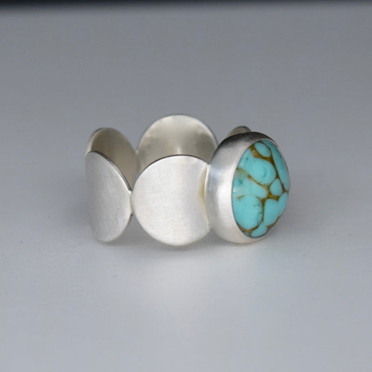 Valence Circle Ring with Chrysocolla