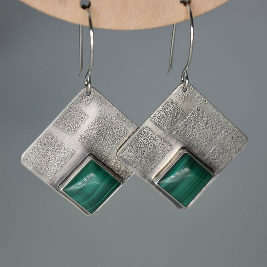 Malachite Squares Earrings