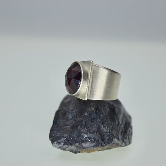 Modernist Garnet Ring