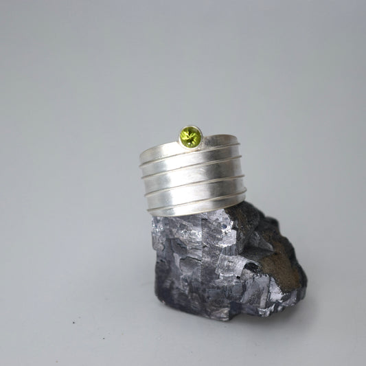 Adjustable Ring with Peridot