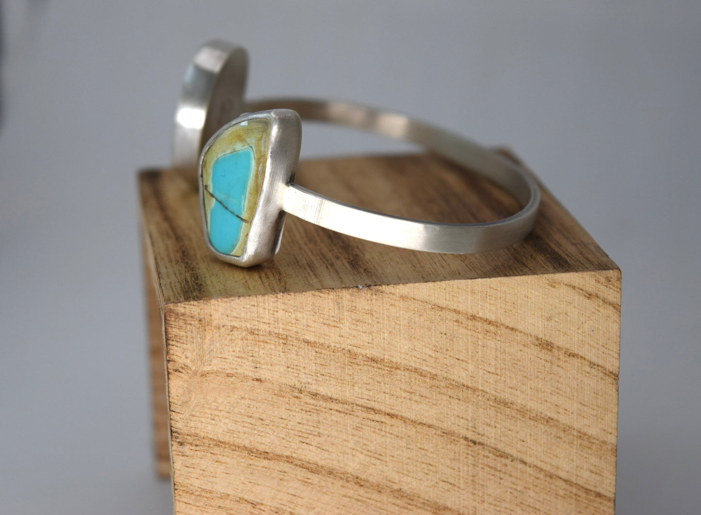 Organic Turquoise 2 stone cuff