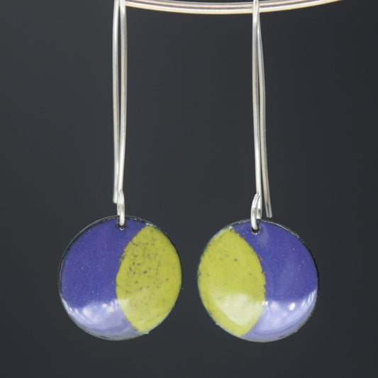 Enamel Circles in Purple and Green