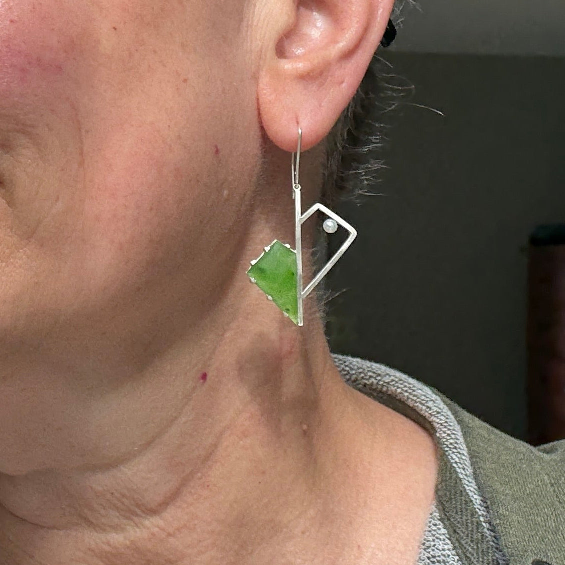 Verdant abstract leaf earrings
