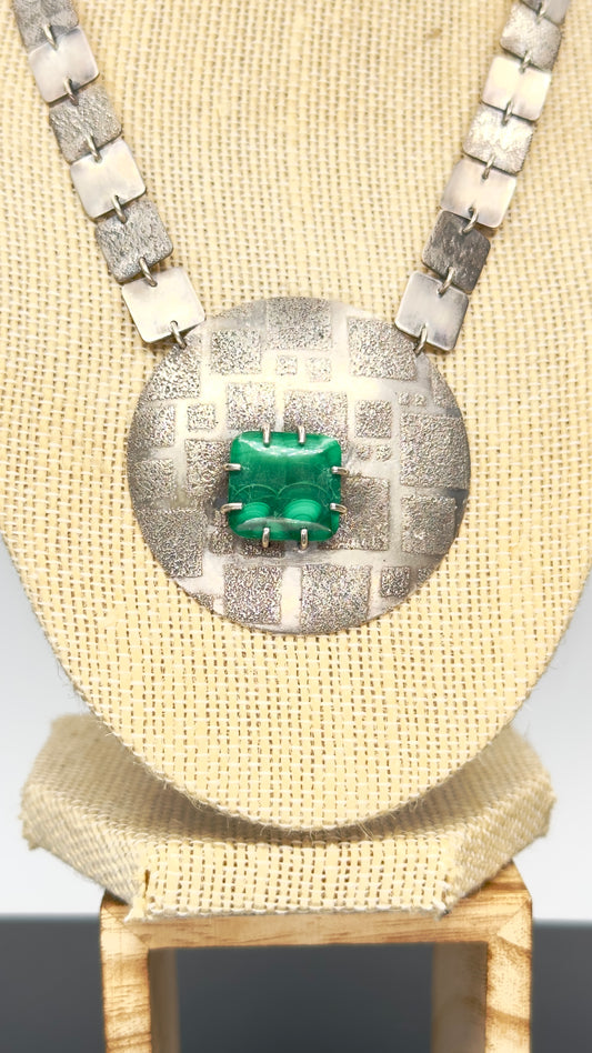 Deco dust Malachite and Square design chain