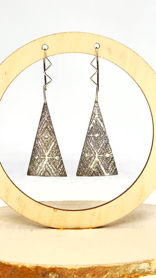 Deco Dust Triangle Earrings