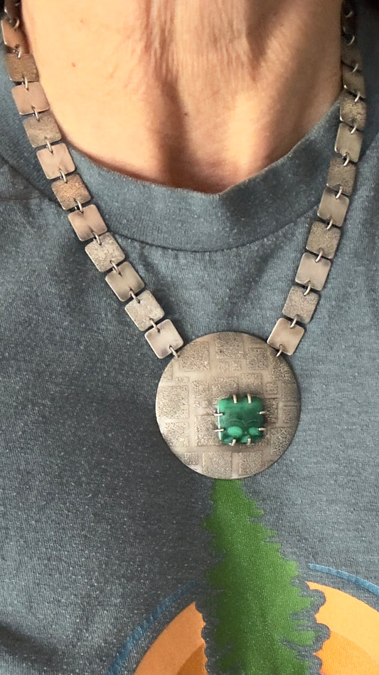 Deco dust Malachite and Square design chain