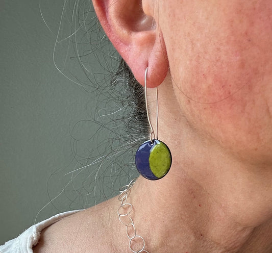 Enamel Circles in Purple and Green
