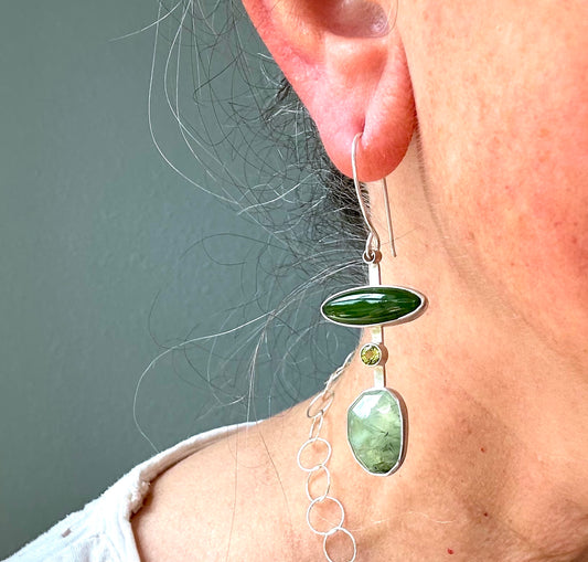 Asymmetry in Green Earrings